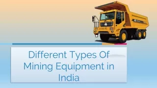 different types of mining equipment in india