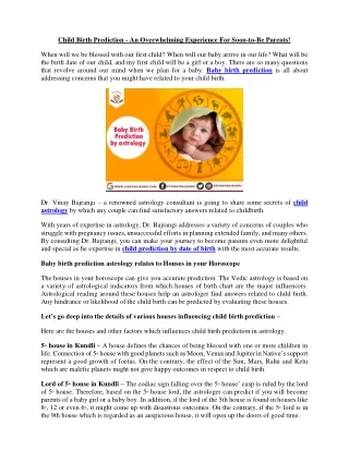 child birth prediction an overwhelming experience
