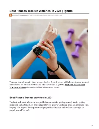 Best Fitness Tracker Watches in 2021