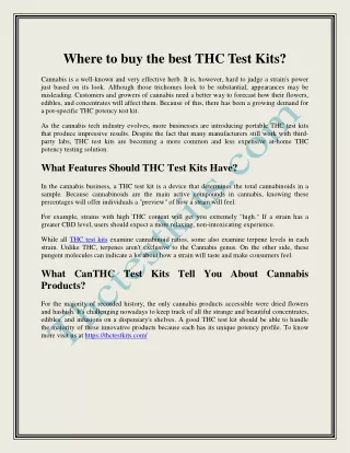 Where to buy the best THC Test Kits