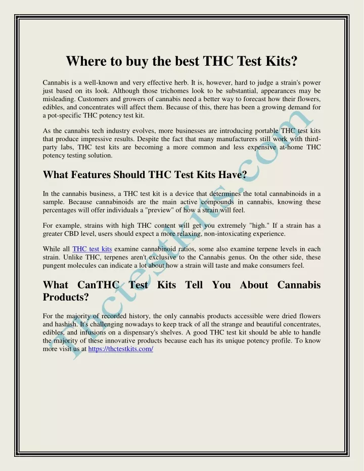 where to buy the best thc test kits