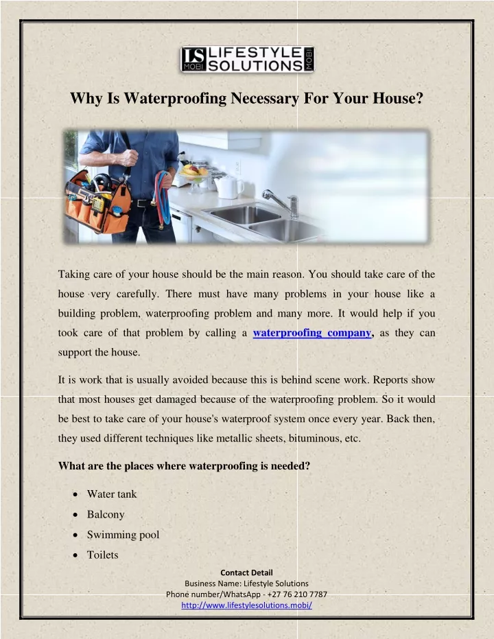 why is waterproofing necessary for your house