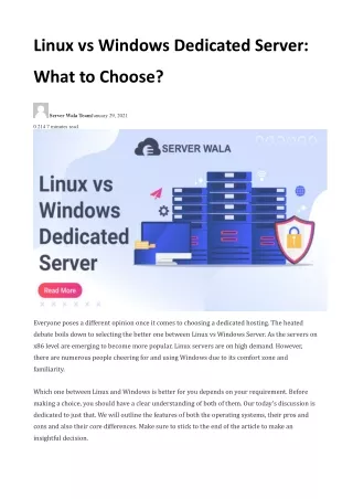 Linux vs Windows Dedicated Server: What to Choose?