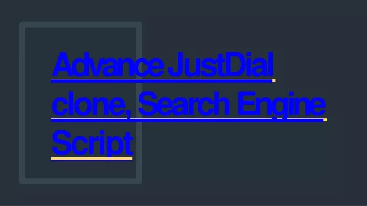 advance justdial clone search engine script