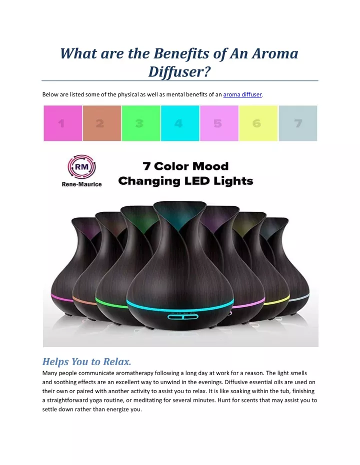 what are the benefits of an aroma diffuser