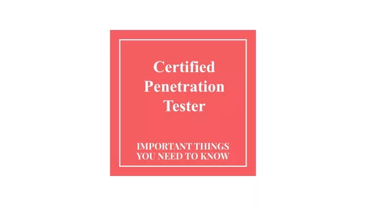 certified penetration tester