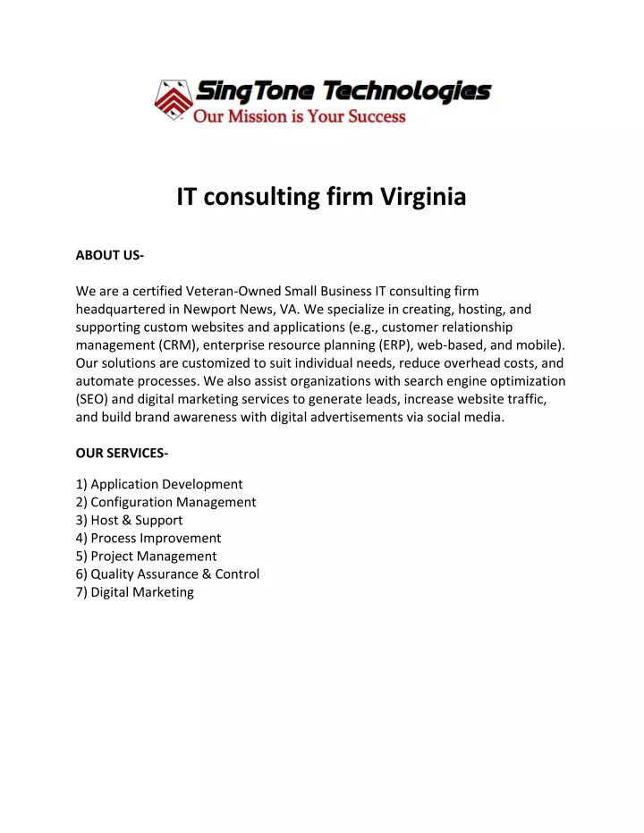 it consulting firm virginia