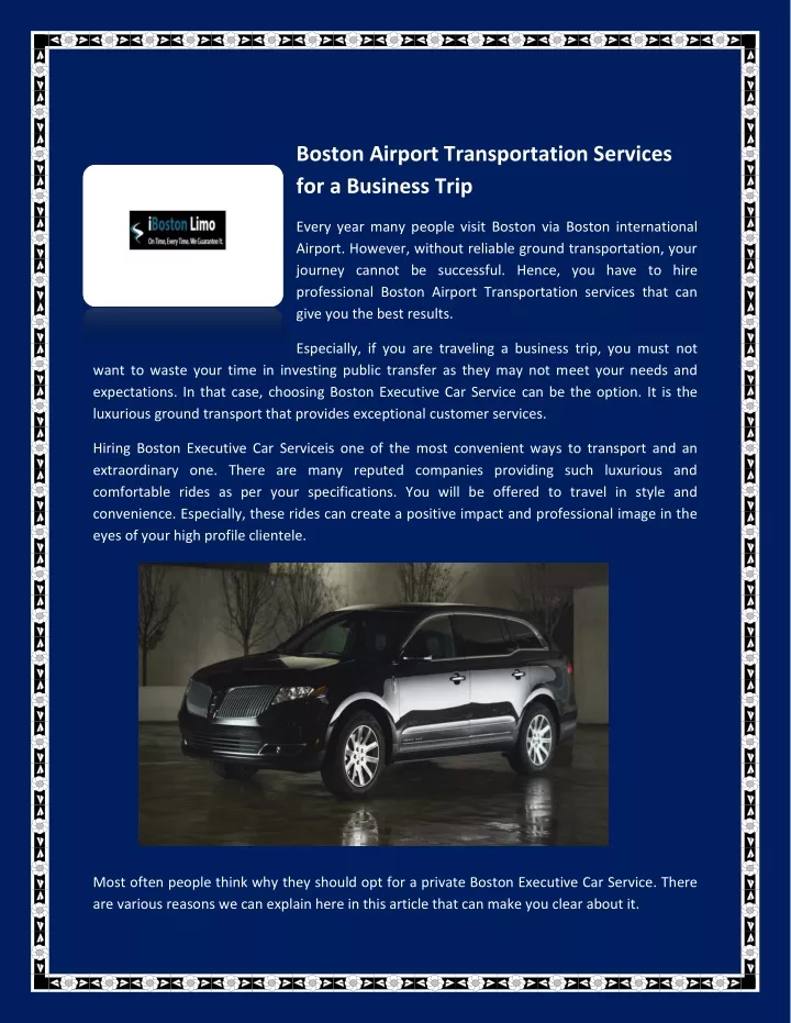 boston airport transportation services
