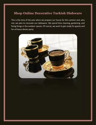 Shop Online Decorative Turkish Dishware
