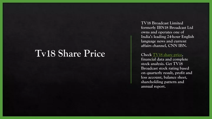 tv18 share price