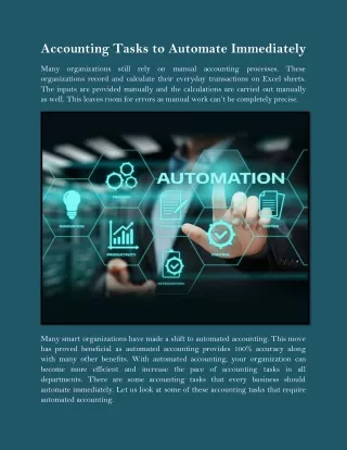 Accounting Tasks to Automate Immediately