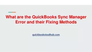 What are the QuickBooks Sync Manager Error and their Fixing Methods