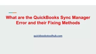 What are the QuickBooks Sync Manager Error and their Fixing Methods