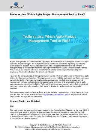 trello vs jira which agile project management