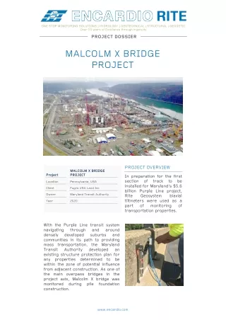 Instrumentation and Monitoring for Risk Assessment – Malcolm X Bridge