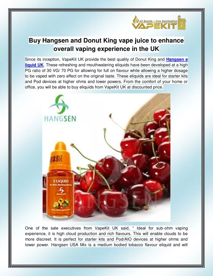 buy hangsen and donut king vape juice to enhance