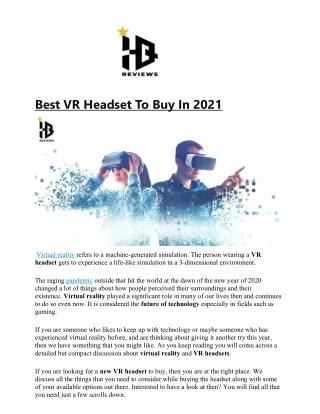 best vr headset to buy in 2021