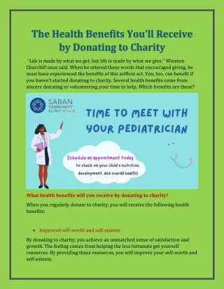 The Health Benefits You’ll Receive by Donating to Charity