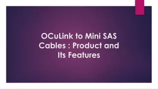 OCuLink to Mini SAS Cables: Product and Its Features