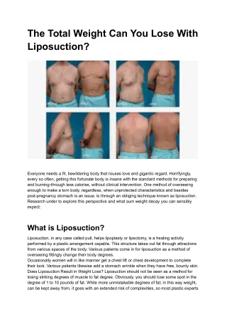 the total weight can you lose with liposuction