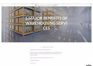 5 Major Benefits Of Warehousing Services