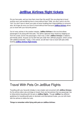 JetBlue Airlines Flight Tickets | Airbeastravel
