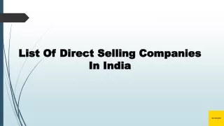 List of direct selling companies in india