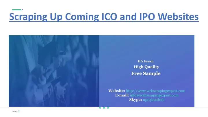 scraping up coming ico and ipo websites