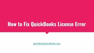 How to Fix QuickBooks Licence Error