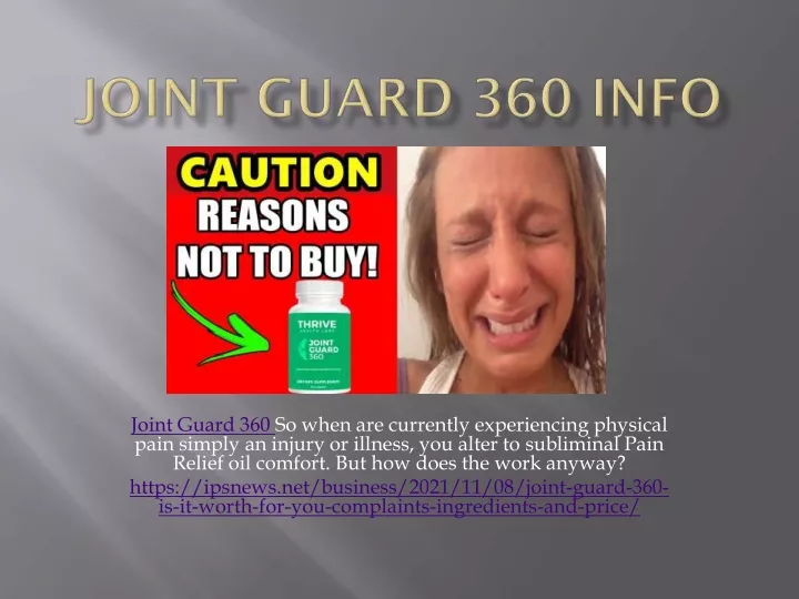 joint guard 360 so when are currently