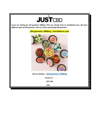 Cbd gummies 1000mg  Justcbdstore.com
