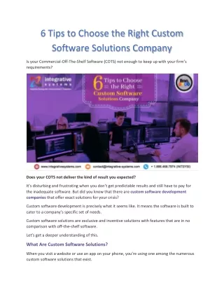 6 tips to choose the right custom software