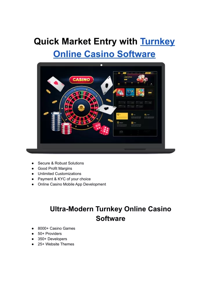 quick market entry with turnkey online casino