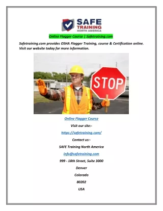 online flagger course safetraining com