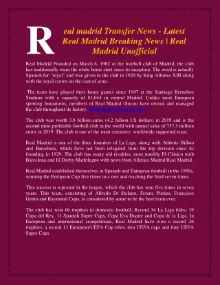 Real madrid Transfer News