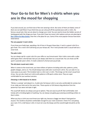 your go to list for men s t shirts when