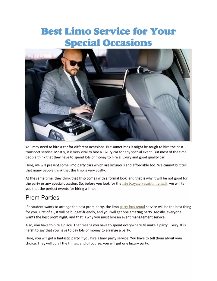 best limo service for your special occasions