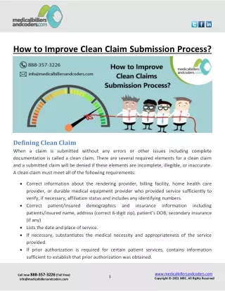 how to improve clean claim submission process