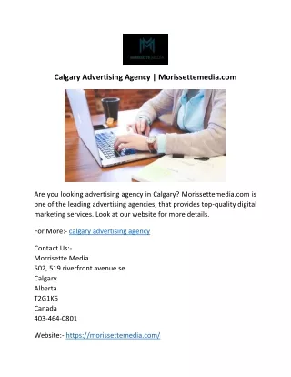 Calgary Advertising Agency | Morissettemedia.com