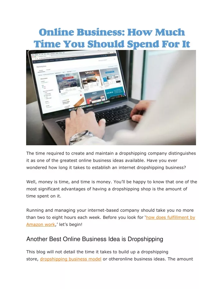 online business how much time you should spend