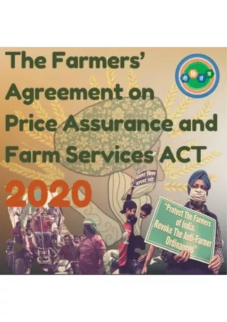 NitiTantra: Price assurance and farm service act  (Farm Law2020)