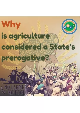 Nititantra: Why Agriculture considered a state subject?