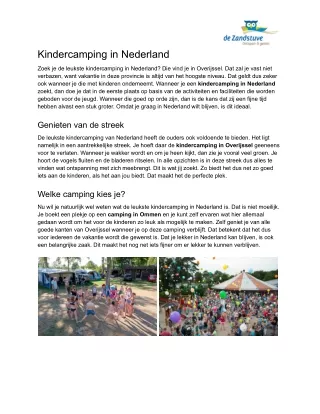 kindercamping in nederland