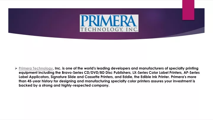 primera technology inc is one of the world