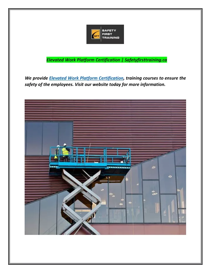 elevated work platform certification