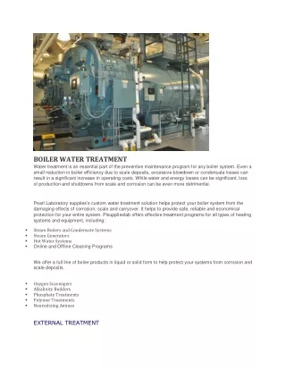 BOILER WATER TREATMENT