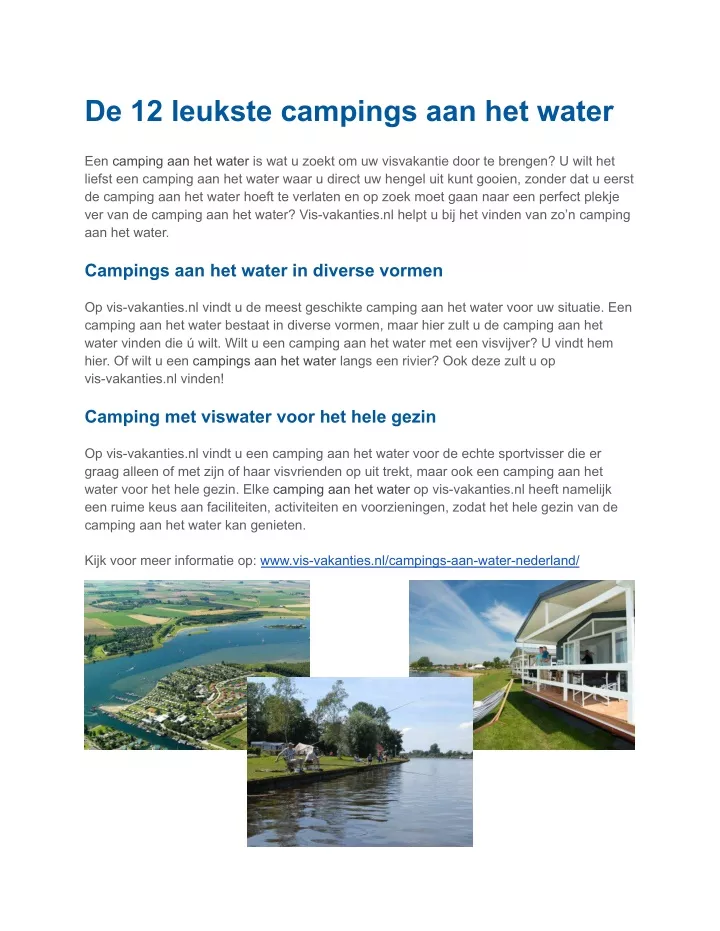 Ppt Camping Aan Het Water Powerpoint Presentation Free Download Id