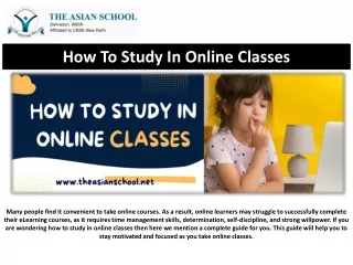how to study in online classes