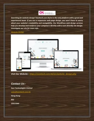 searching for website design easttech
