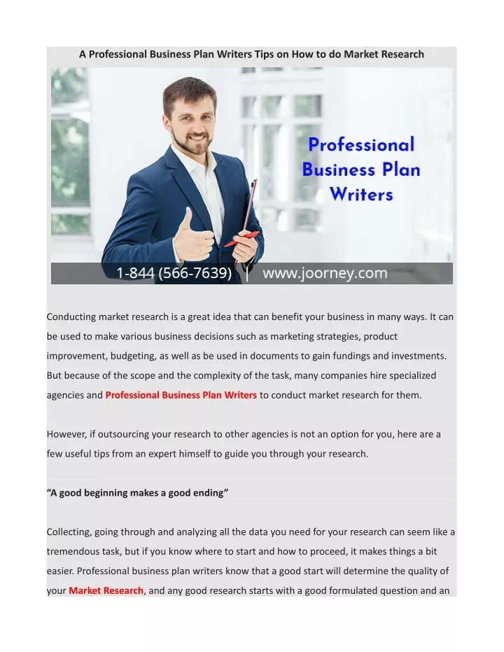 a professional business plan writers tips
